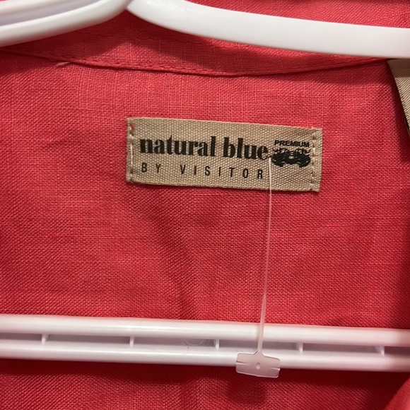 Natural Blue By Visitors Linen Shirt Size Large - Picture 2 of 15